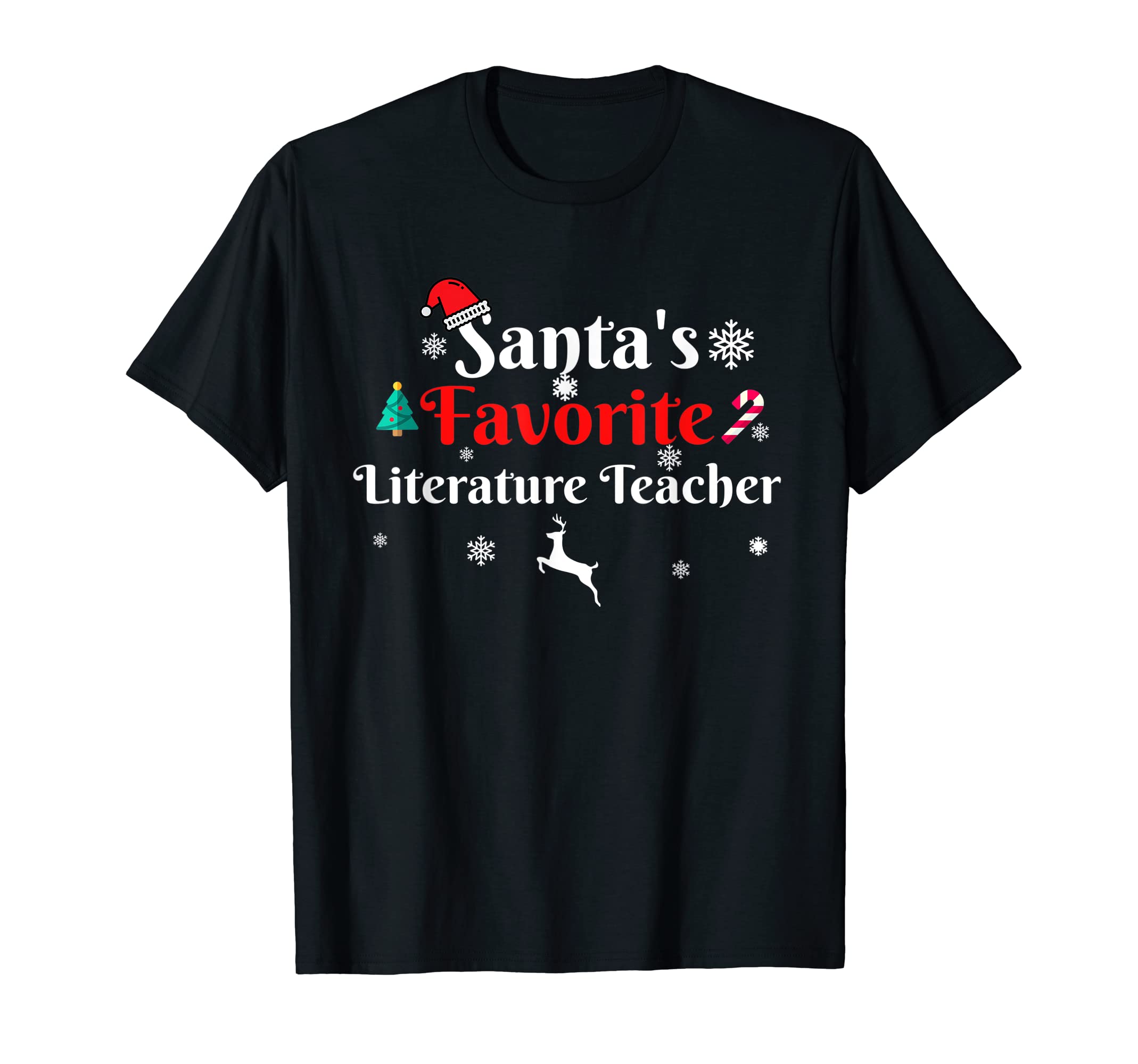 Santas Favorite Literature Teacher T-Shirt - Streetwear Style Unisex - T-Shirt, Sweatshirt, Hoodie
