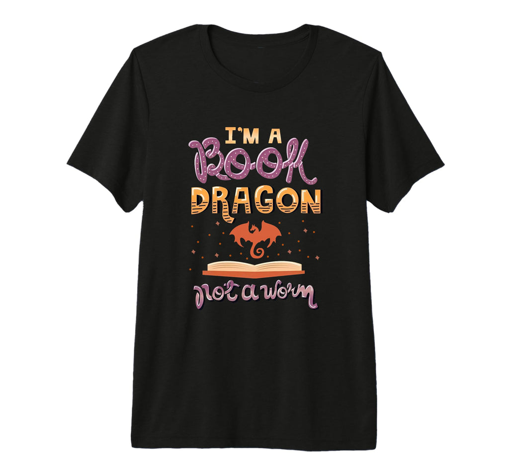 Im Book Dragon Not Worm Funny Reading T-Shirt - Minimalist Print Men Women - T-Shirt, Sweatshirt, Hoodie