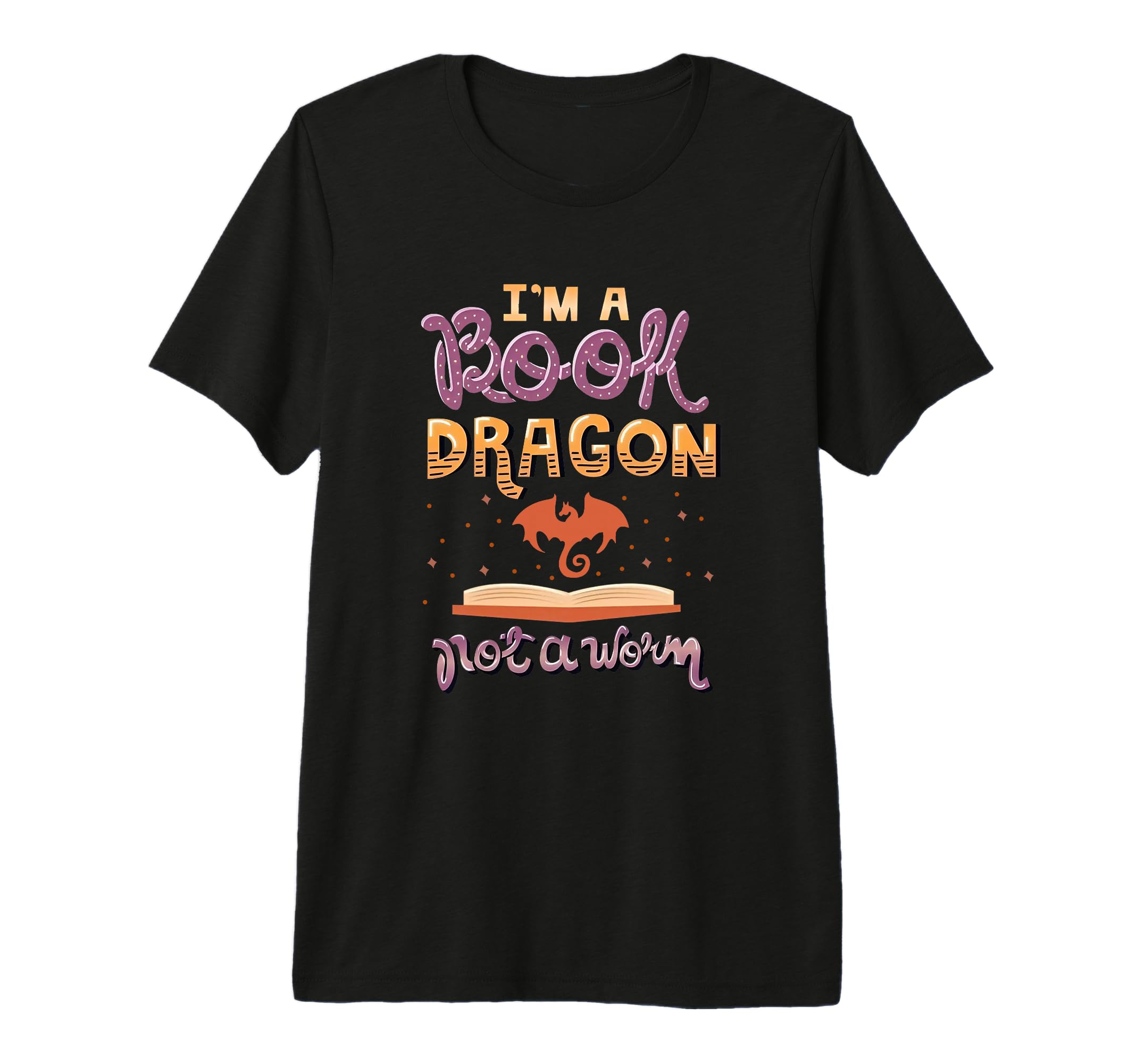 Im Book Dragon Not Worm Funny Reading T-Shirt - Minimalist Print Men Women - T-Shirt, Sweatshirt, Hoodie
