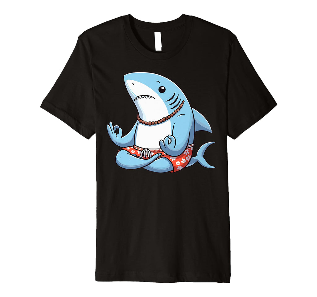 Meditation Shark Yoga Pose T-Shirt - Fun Novelty Design for Adults - T-Shirt, Sweatshirt, Hoodie