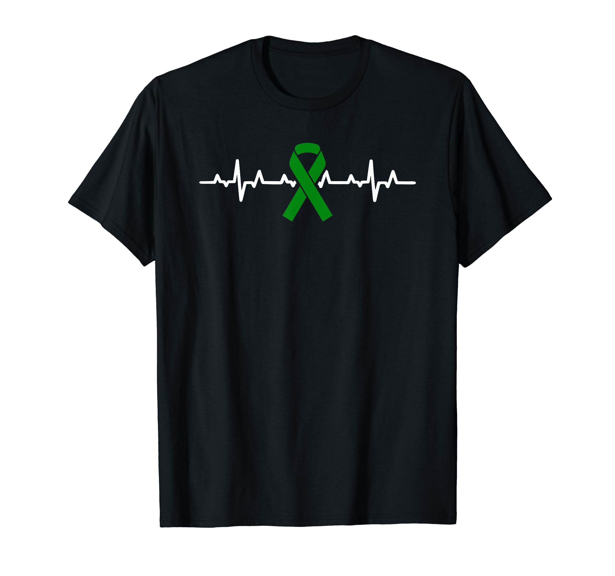 Green Ribbon Hope Heartbeat T-Shirt - Casual Everyday Wear for Adults - T-Shirt, Sweatshirt, Hoodie