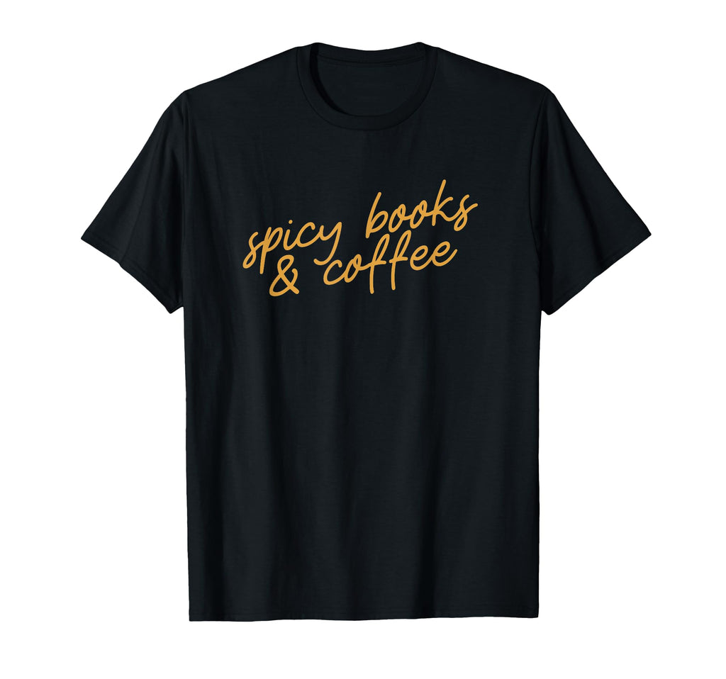 Spicy Books Coffee Funny Minimalist Reader T-Shirt - Graphic Print Unisex - T-Shirt, Sweatshirt, Hoodie