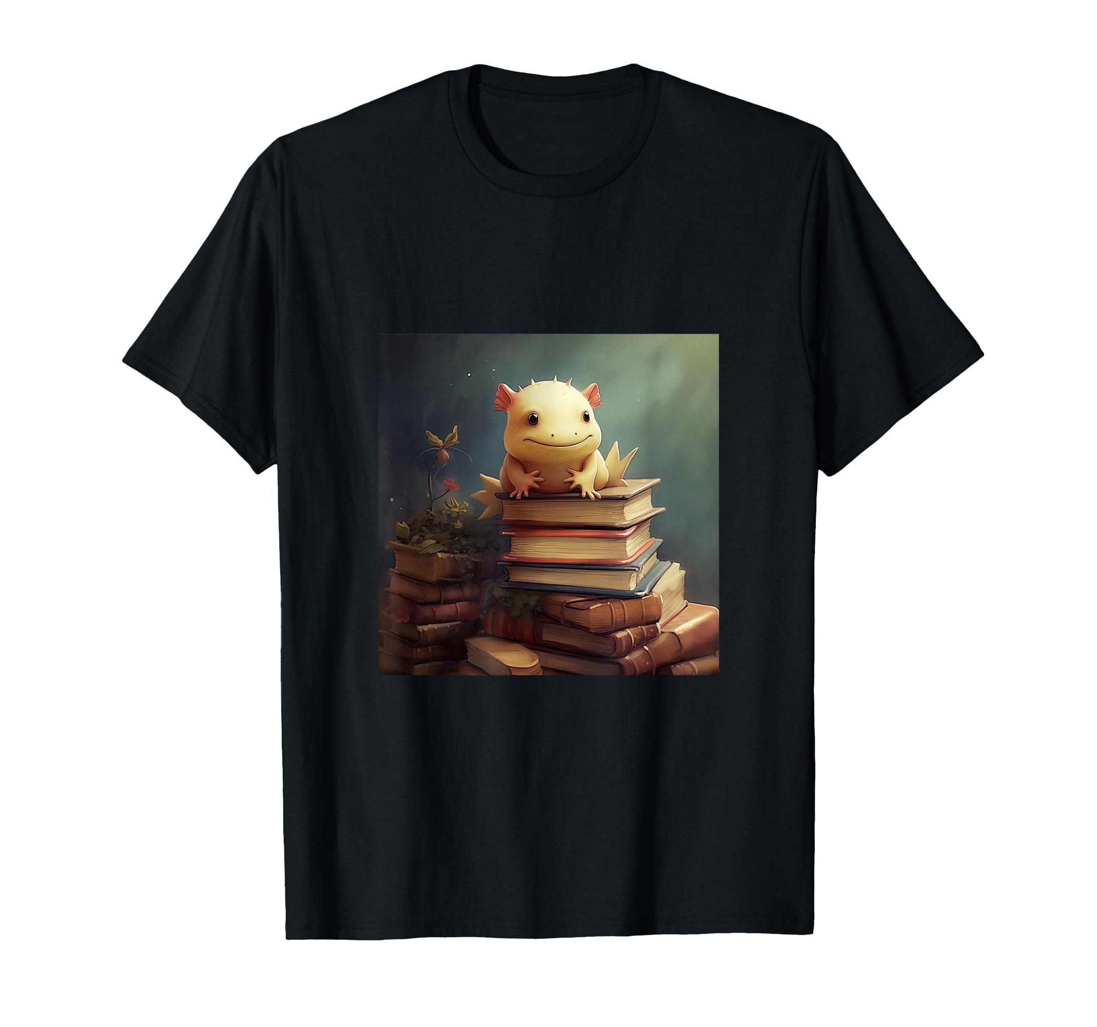 Book Nerd Axolotl Reading Library T-Shirt - Aesthetic Graphic for Adults - T-Shirt, Sweatshirt, Hoodie