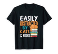 Easily Distracted Cats Books Funny Book T-Shirt - Streetwear Style Unisex - T-Shirt, Sweatshirt, Hoodie