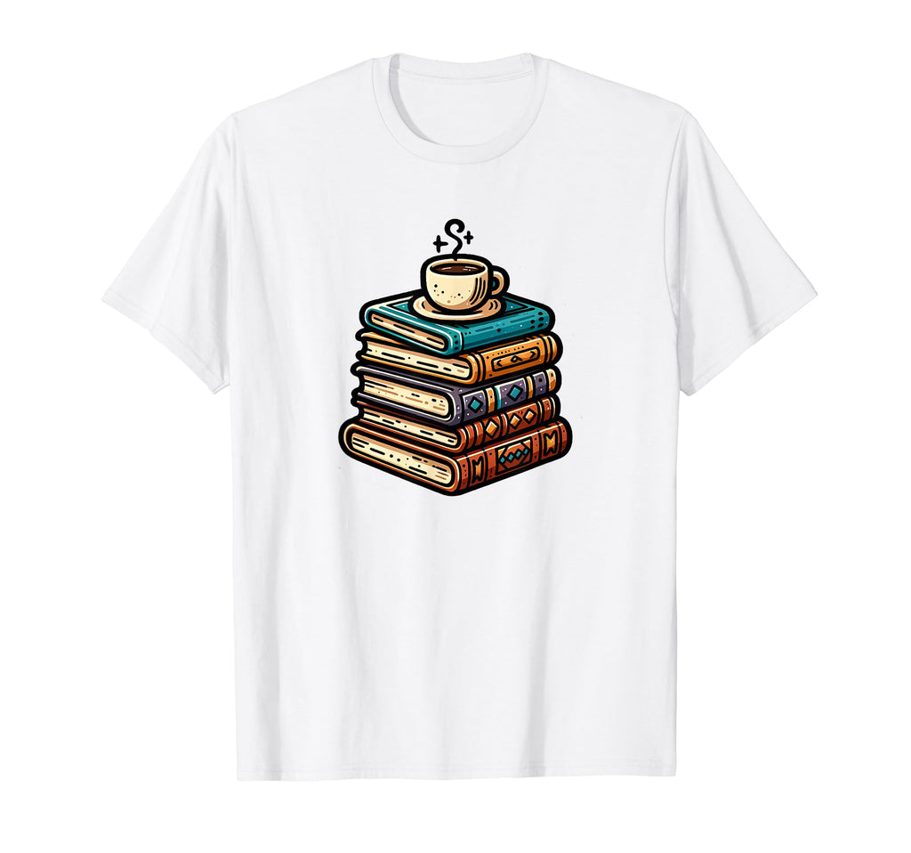 Book And Coffee Minimal Reading Coffee T-Shirt - Trendy Graphic for Adults - T-Shirt, Sweatshirt, Hoodie