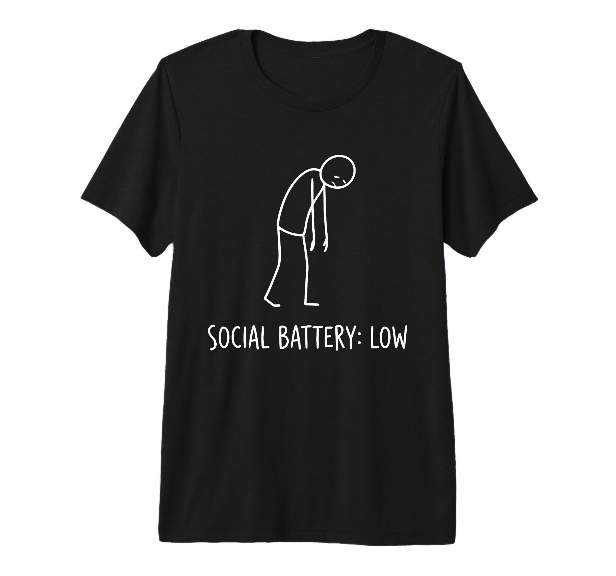 Social Battery Low Funny Introvert Tri Blend T-Shirt - Graphic Print Unisex - T-Shirt, Sweatshirt, Hoodie