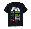 Social Battery Levels Introvert Low T-Shirt - Novelty Apparel for Adults - T-Shirt, Sweatshirt, Hoodie