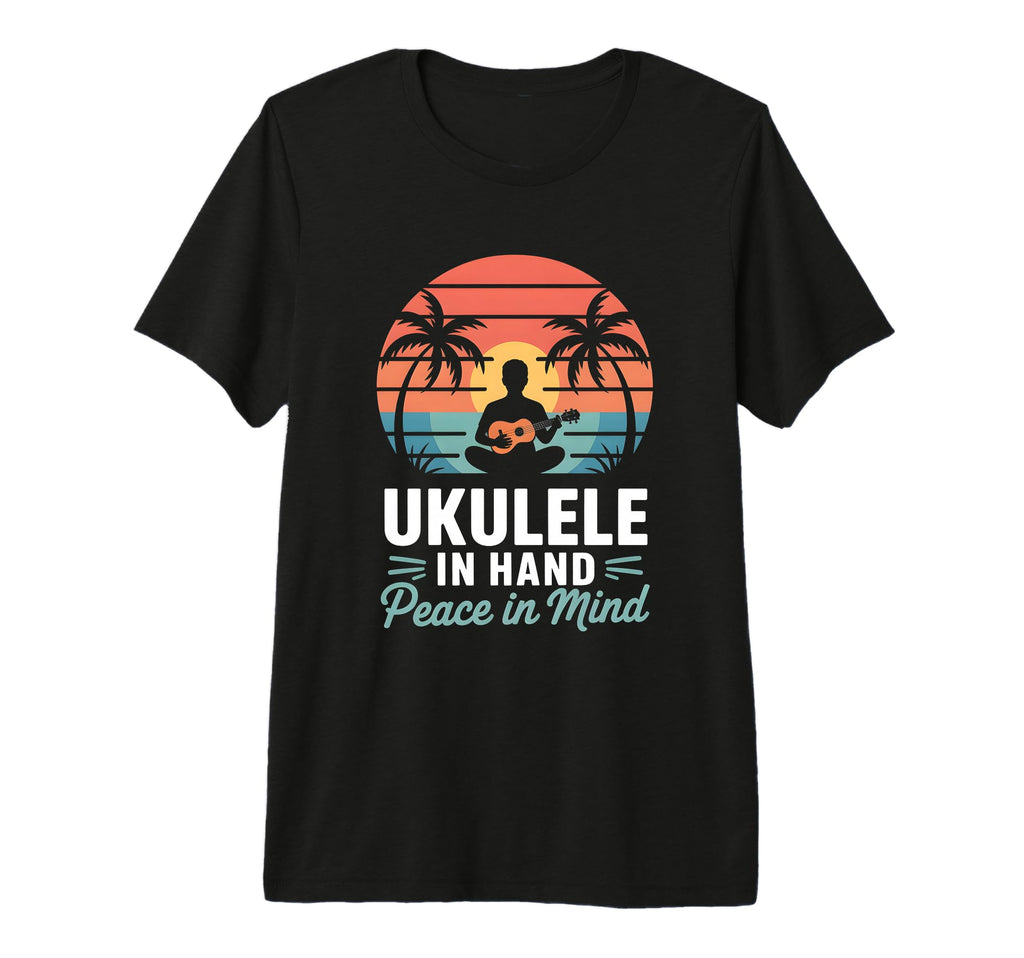 Ukulele Hand Peace Mind Beach T-Shirt - Custom Art Print for Adults - T-Shirt, Sweatshirt, Hoodie