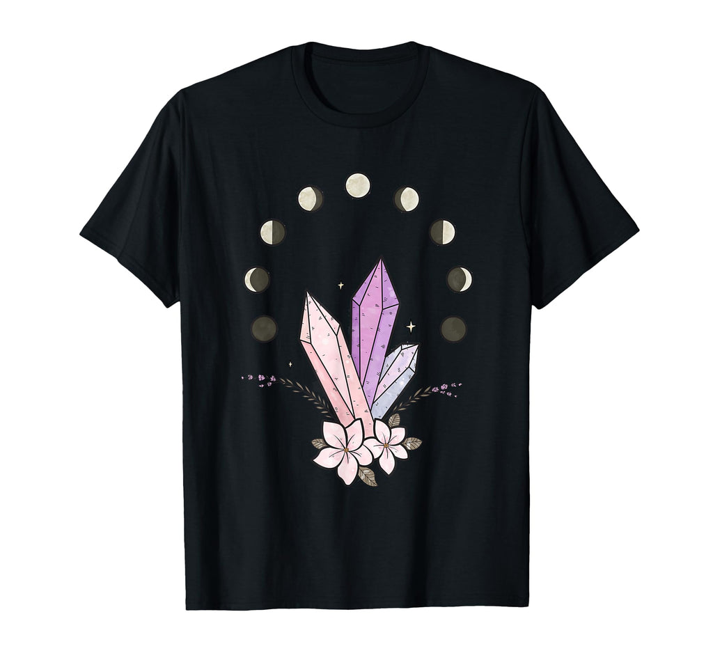 Healing Crystals Good Energy Moon Phases T-Shirt - Unique Graphic Men Women - T-Shirt, Sweatshirt, Hoodie
