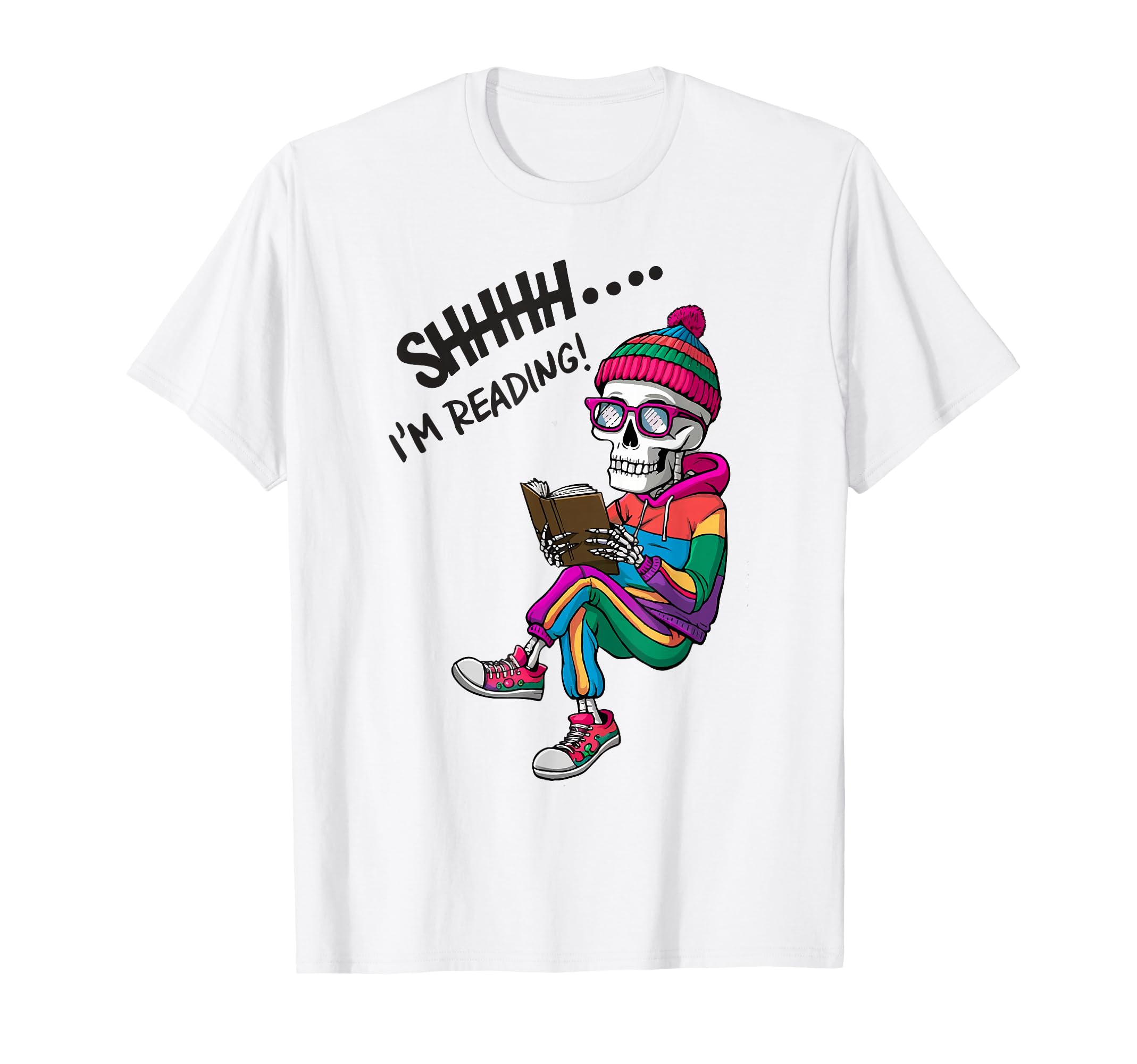 Bookworm Skeleton Reading Book Bookish T-Shirt - Aesthetic Graphic Unisex - T-Shirt, Sweatshirt, Hoodie