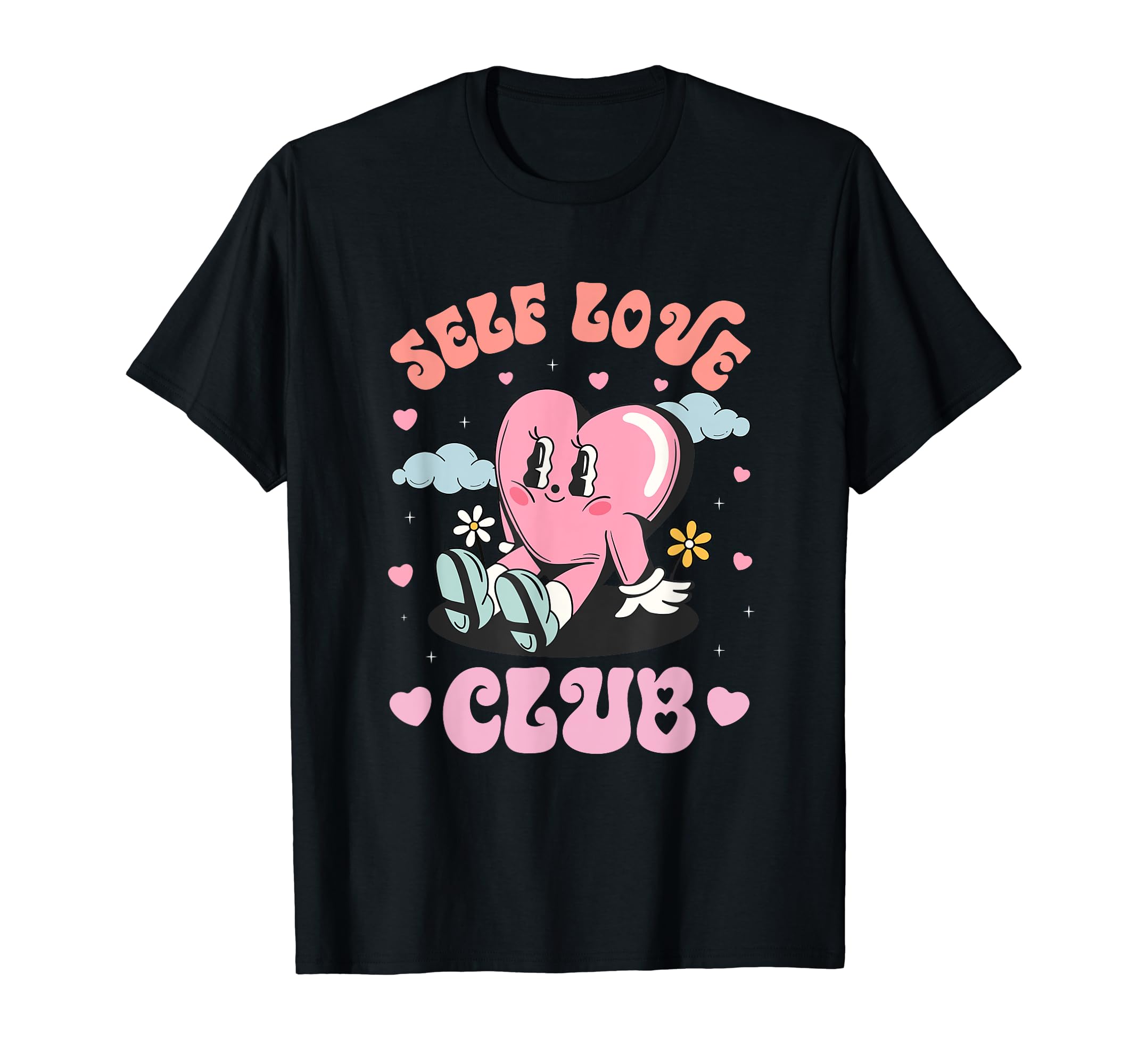 Self Love Club Funny Candy Heart Happy T-Shirt - Unique Graphic Unisex - T-Shirt, Sweatshirt, Hoodie