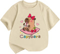 Girls Capybara Shirt Kids Cute Graphic Tees Kawaii Animal Print Shirts Funny Capybaras Cartoon Theme Summer Outfits - T-Shirt, Sweatshirt, Hoodie