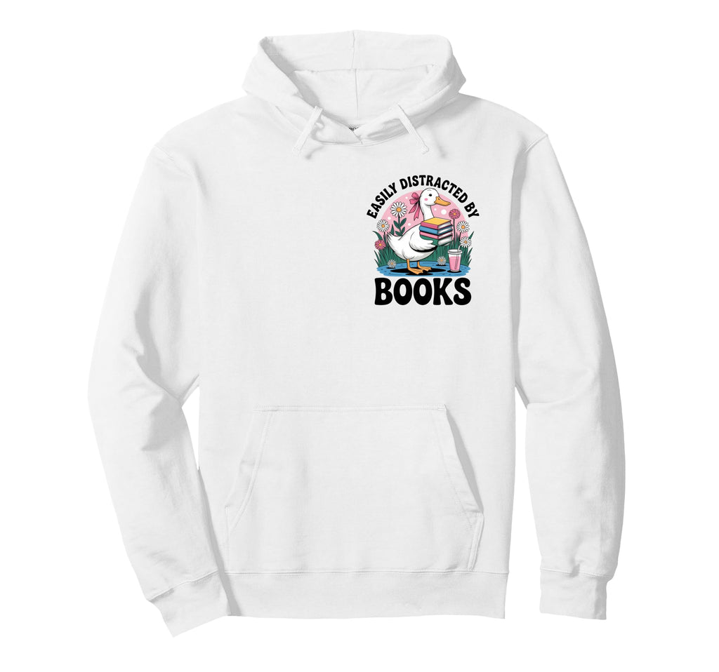 Goose Reading Books Geeky Geese Book Lover Hoodie - Graphic Print Unisex - T-Shirt, Sweatshirt, Hoodie