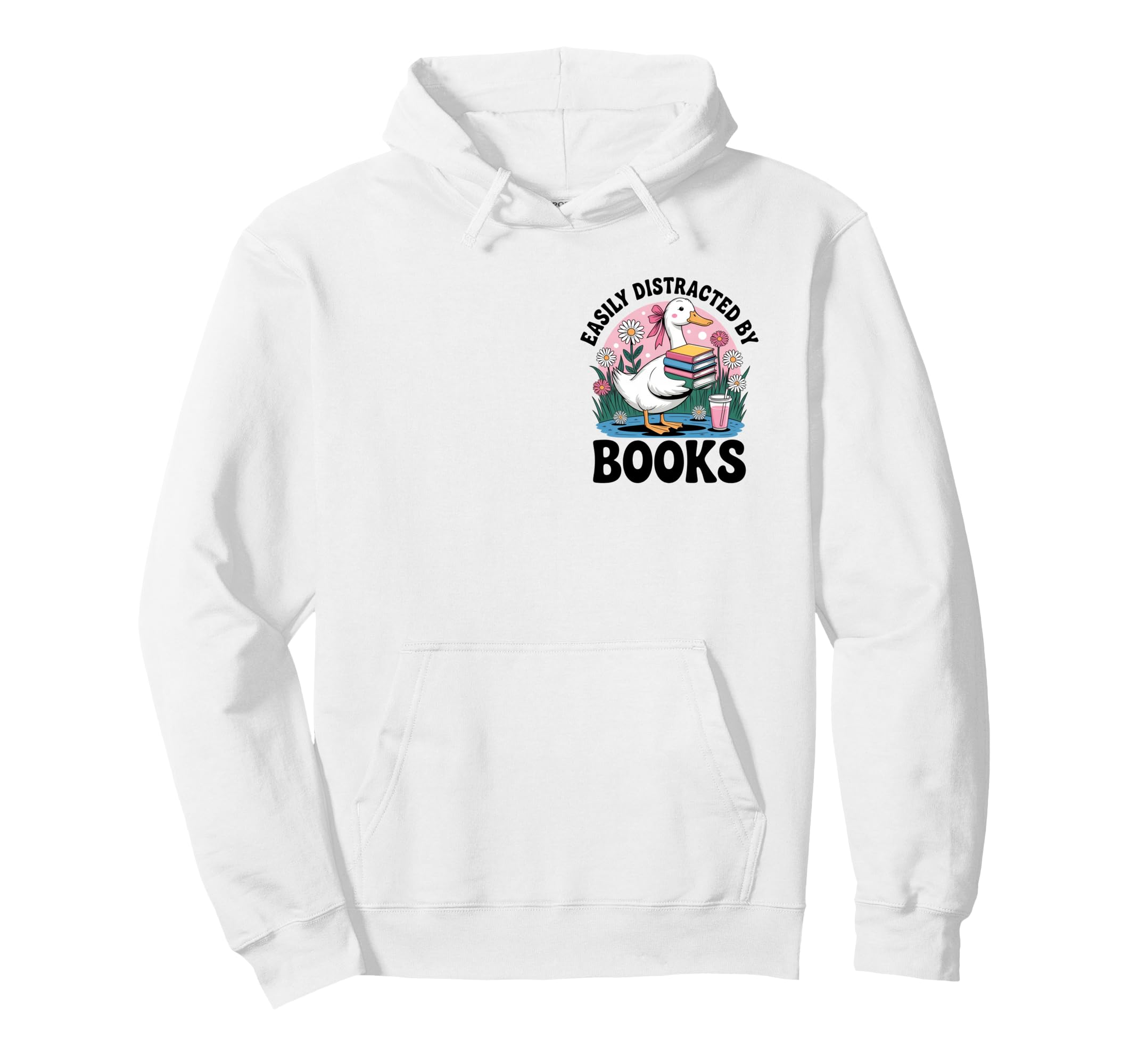 Goose Reading Books Geeky Geese Book Lover Hoodie - Graphic Print Unisex - T-Shirt, Sweatshirt, Hoodie