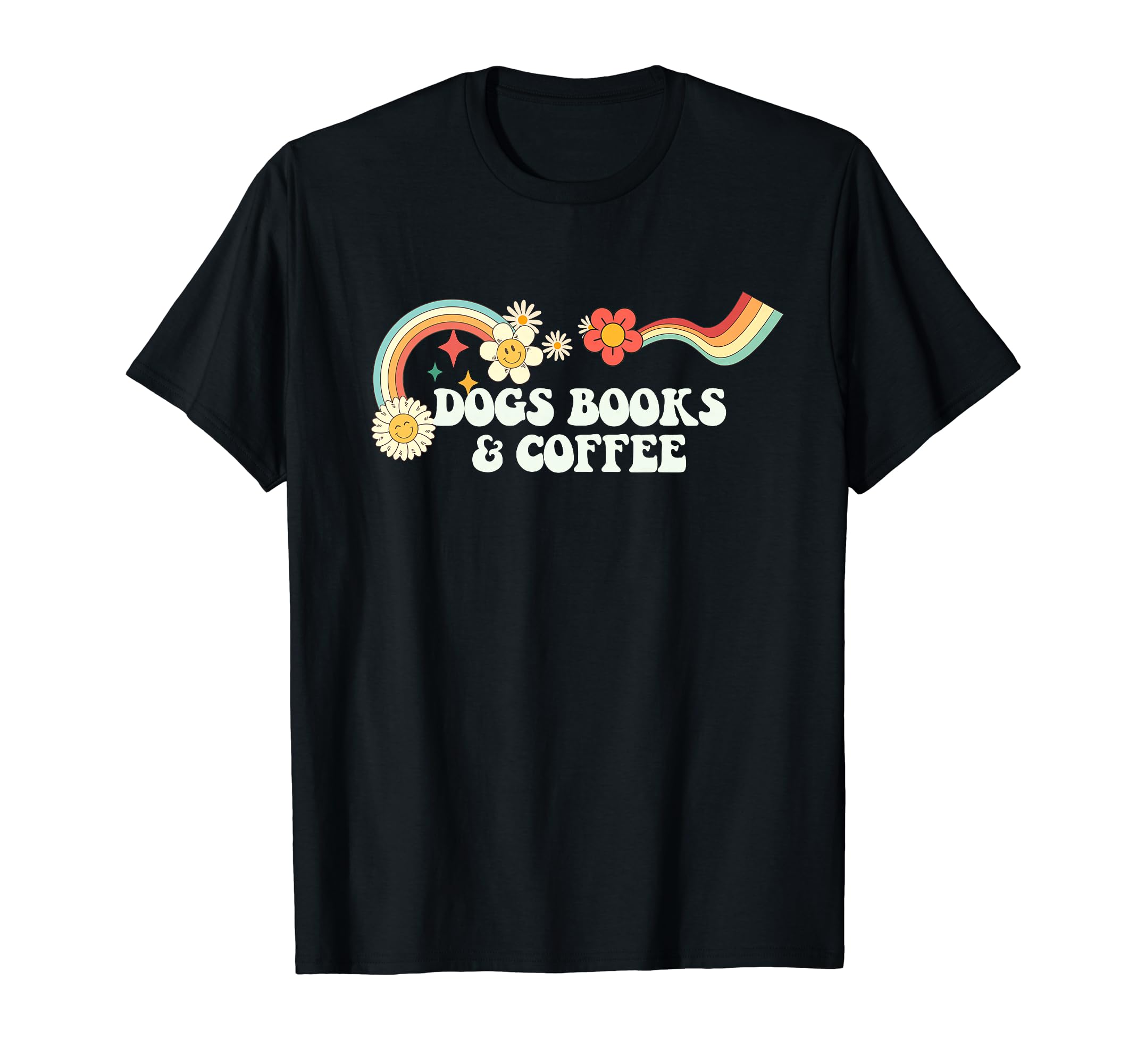 Groovy Funny Dogs Books Coffee T-Shirt - Casual Everyday Wear Unisex - T-Shirt, Sweatshirt, Hoodie