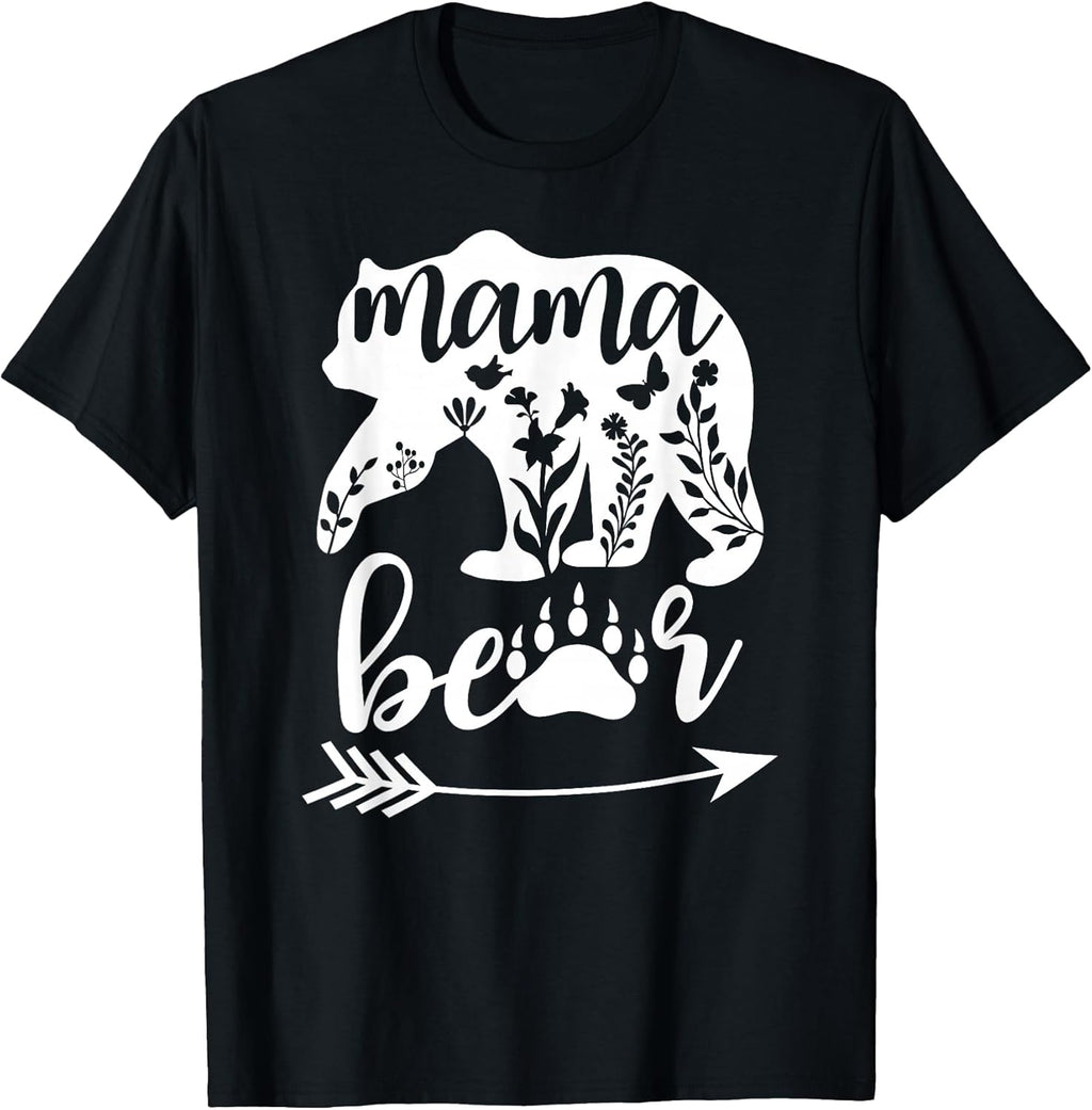 Women Floral Mama Bear TShirt Mama Bear Mom Women Unisex T-shirt, Sweatshirt, Hoodie, Long Sleeve Tee - T-Shirt, Sweatshirt, Hoodie