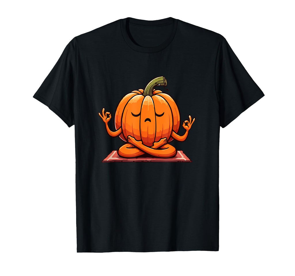 Meditation Pumpkin Yoga Pose T-Shirt - Aesthetic Graphic for Adults - T-Shirt, Sweatshirt, Hoodie