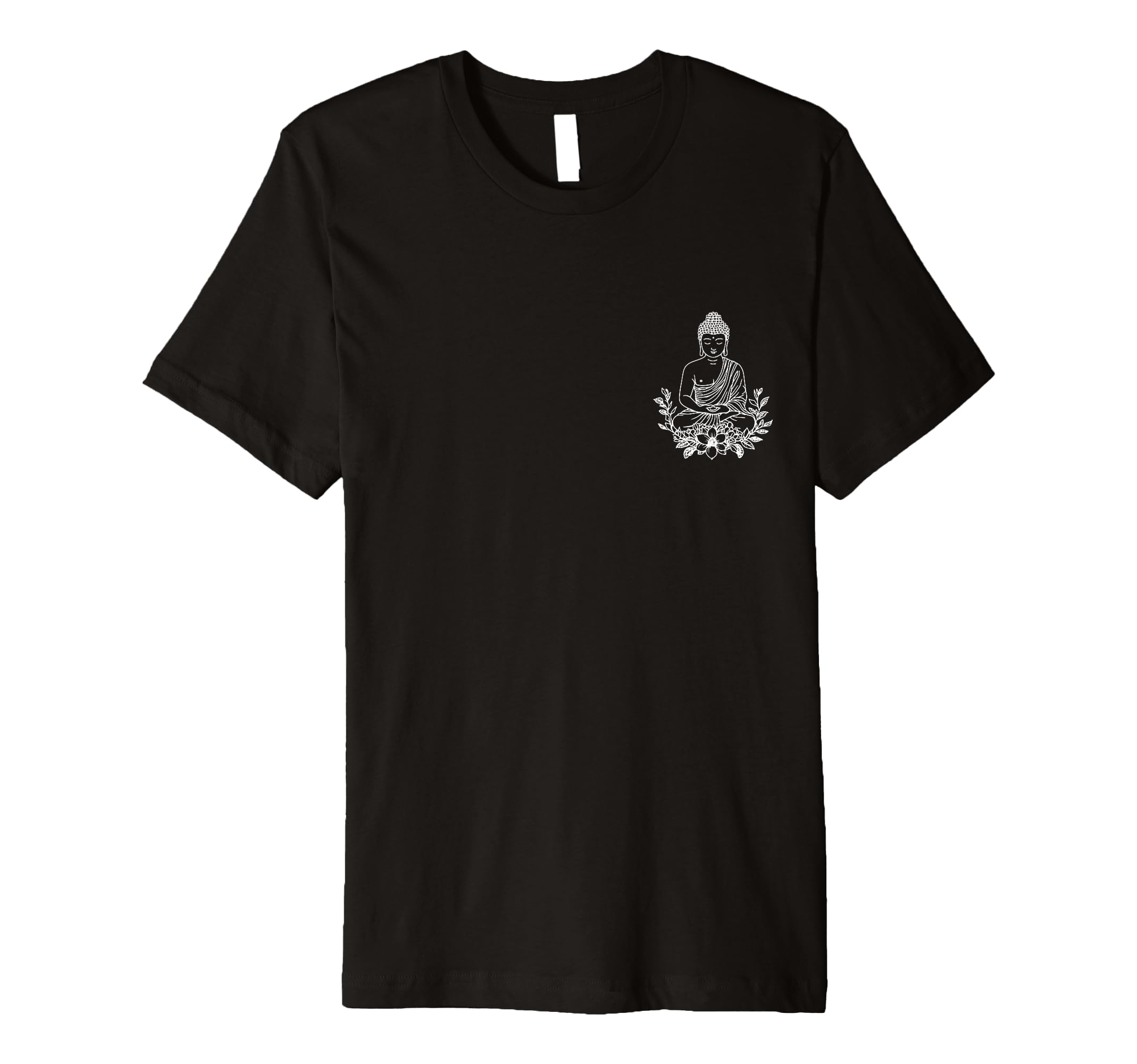 Floral Buddha Pocket Meditation T-Shirt - Fun Novelty Design for Adults - T-Shirt, Sweatshirt, Hoodie