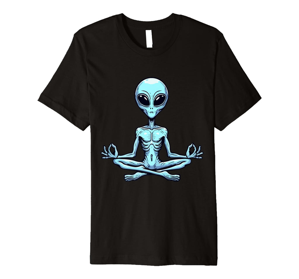 Meditation Alien Yoga Pose Relaxing T-Shirt - Casual Everyday Wear Unisex - T-Shirt, Sweatshirt, Hoodie