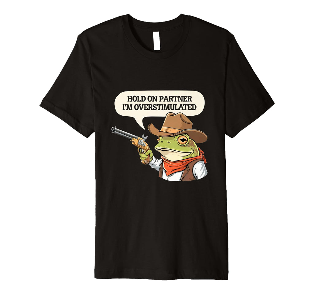 Cowboy Frog Hold Partner Im T-Shirt - Custom Art Print Men Women - T-Shirt, Sweatshirt, Hoodie
