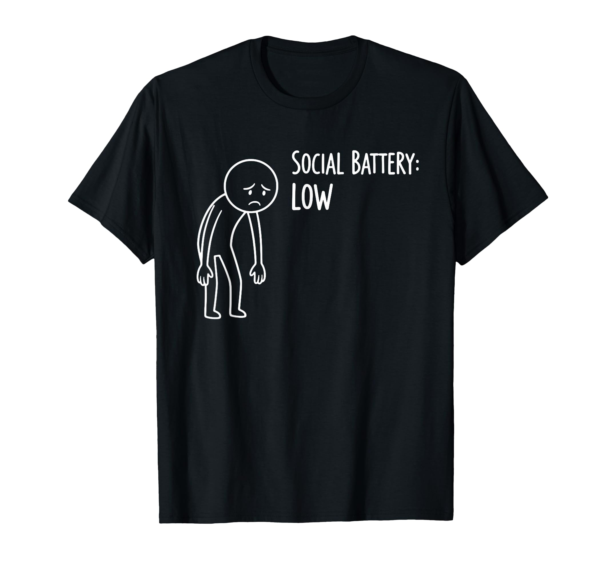 Social Battery Low Funny Introvert T-Shirt - Minimalist Print Unisex - T-Shirt, Sweatshirt, Hoodie