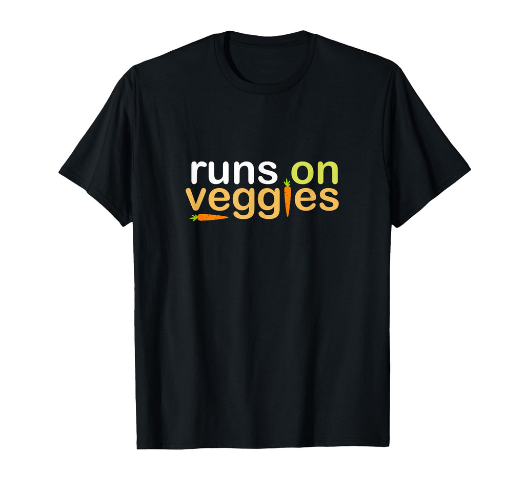 Runs Veggies Running Vegan Vegetarian T-Shirt - Aesthetic Graphic Unisex - T-Shirt, Sweatshirt, Hoodie