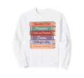 Jane Austen Book Stack Mansfield Sweatshirt - Aesthetic Graphic Men Women - T-Shirt, Sweatshirt, Hoodie