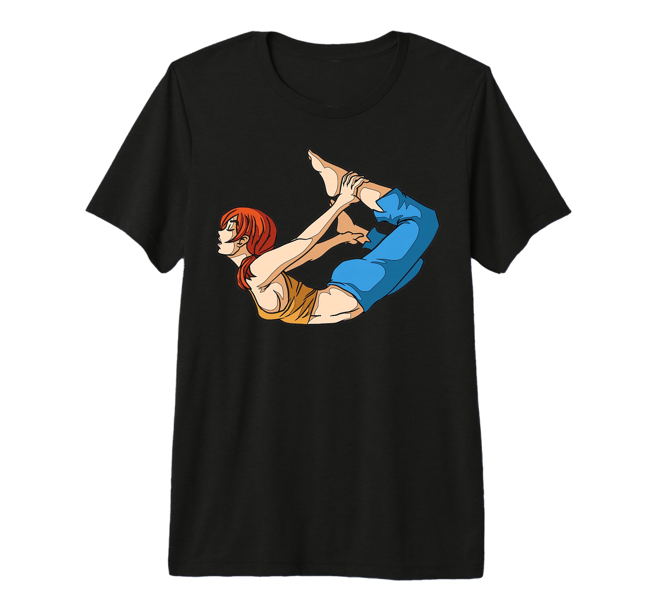 Cartoon Yoga Pose Illustration Fitness T-Shirt - Graphic Print Unisex - T-Shirt, Sweatshirt, Hoodie