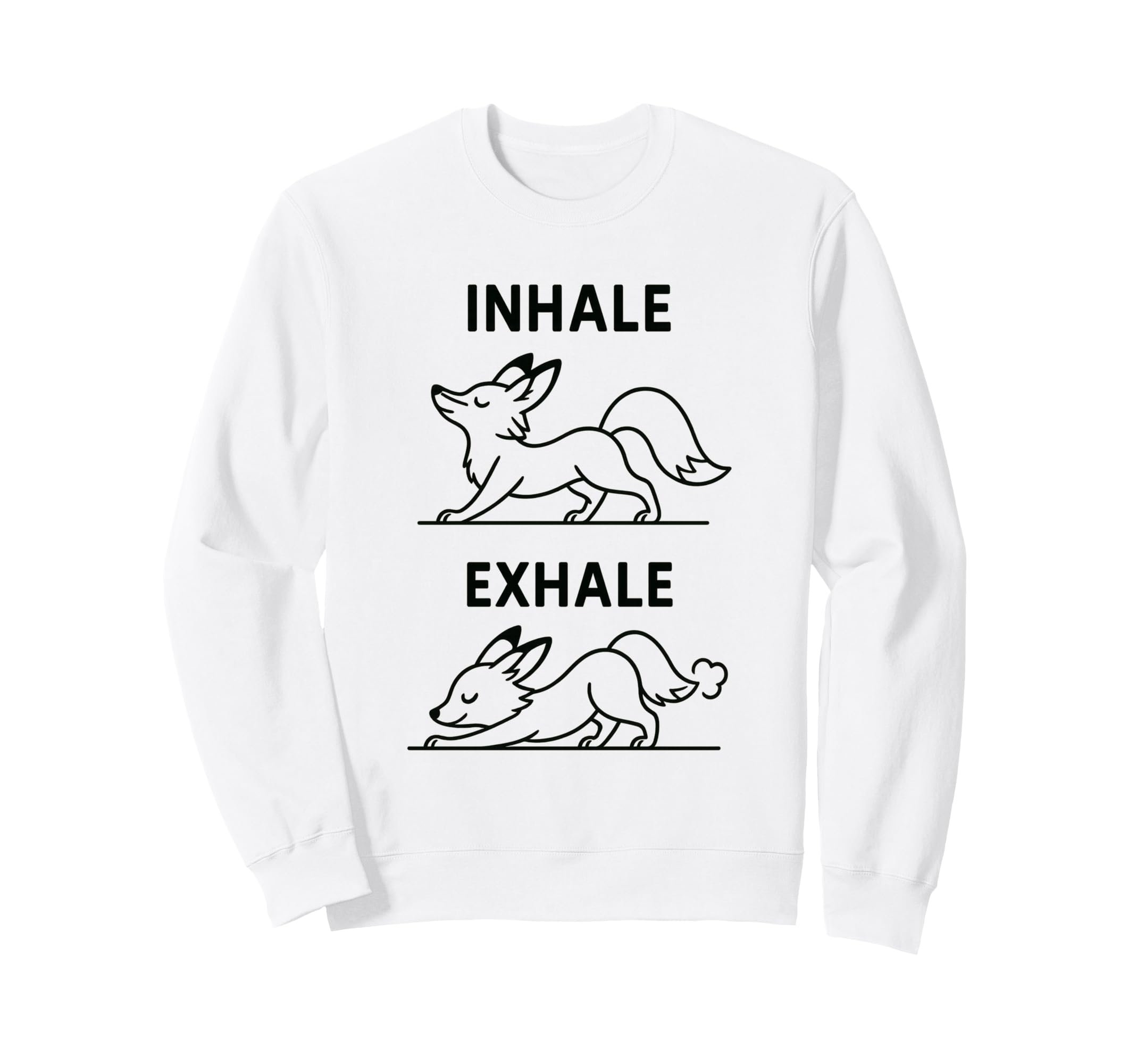 Funny Yoga Inhale Exhale Pooping Sweatshirt - Minimalist Print Unisex - T-Shirt, Sweatshirt, Hoodie