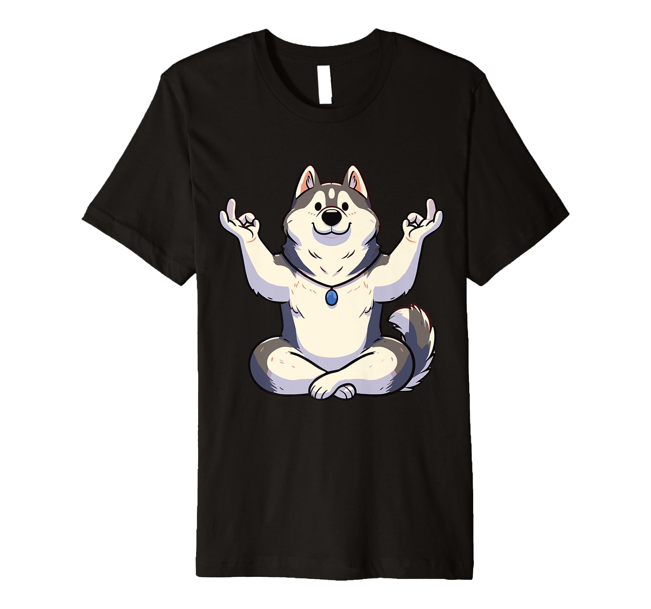 Meditation Huskey Yoga Pose Relaxing Animal T-Shirt - Unique Graphic Unisex - T-Shirt, Sweatshirt, Hoodie