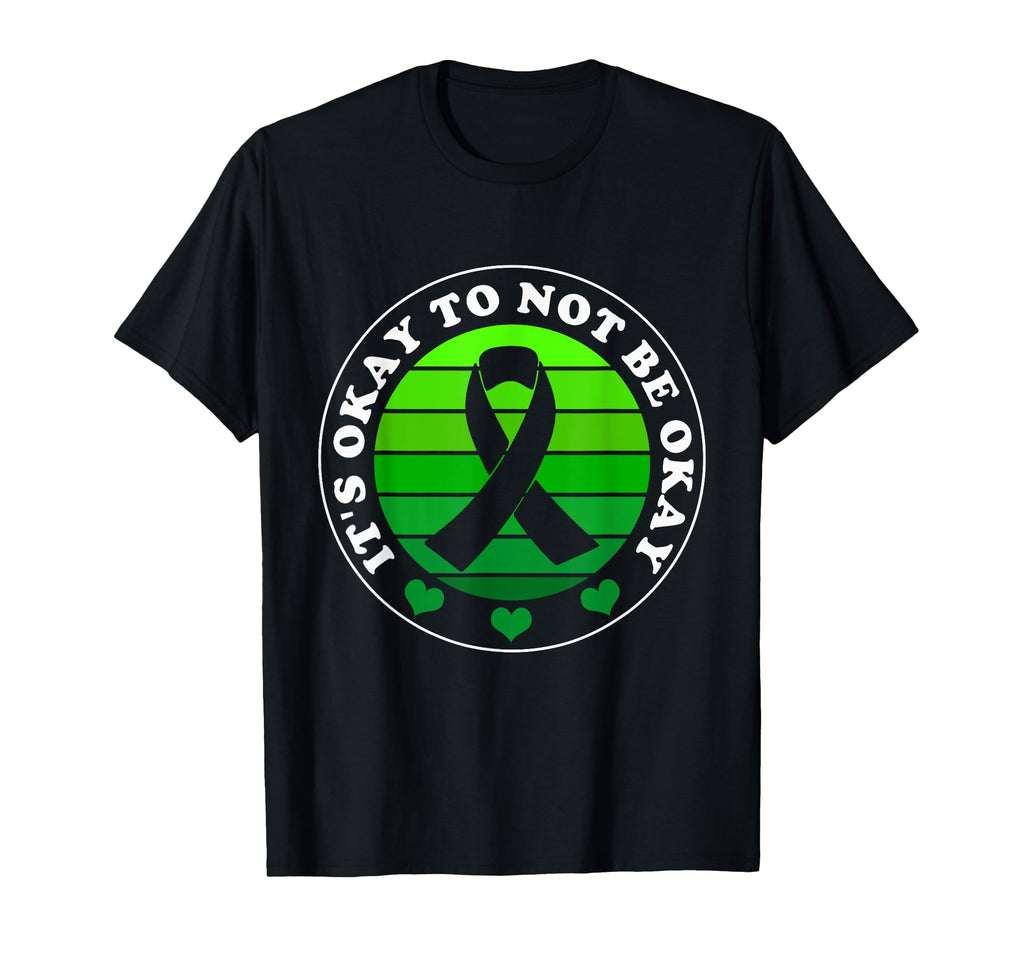 Its Okay To Not Be Okay Green Ribbon T-Shirt - Minimalist Print for Adults - T-Shirt, Sweatshirt, Hoodie