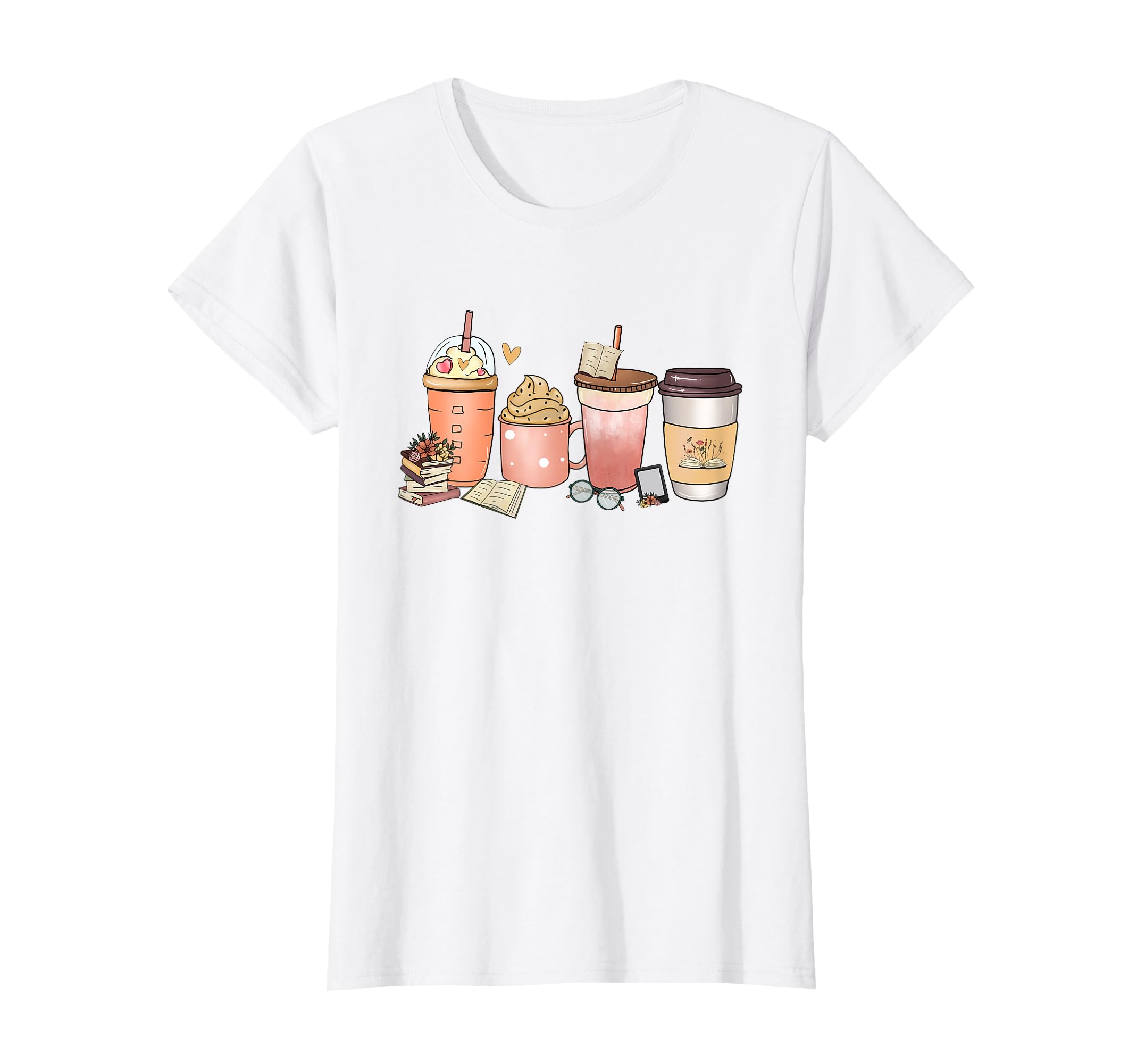 Reading Tea Coffee And Books T-Shirt - Minimalist Print for Adults - T-Shirt, Sweatshirt, Hoodie