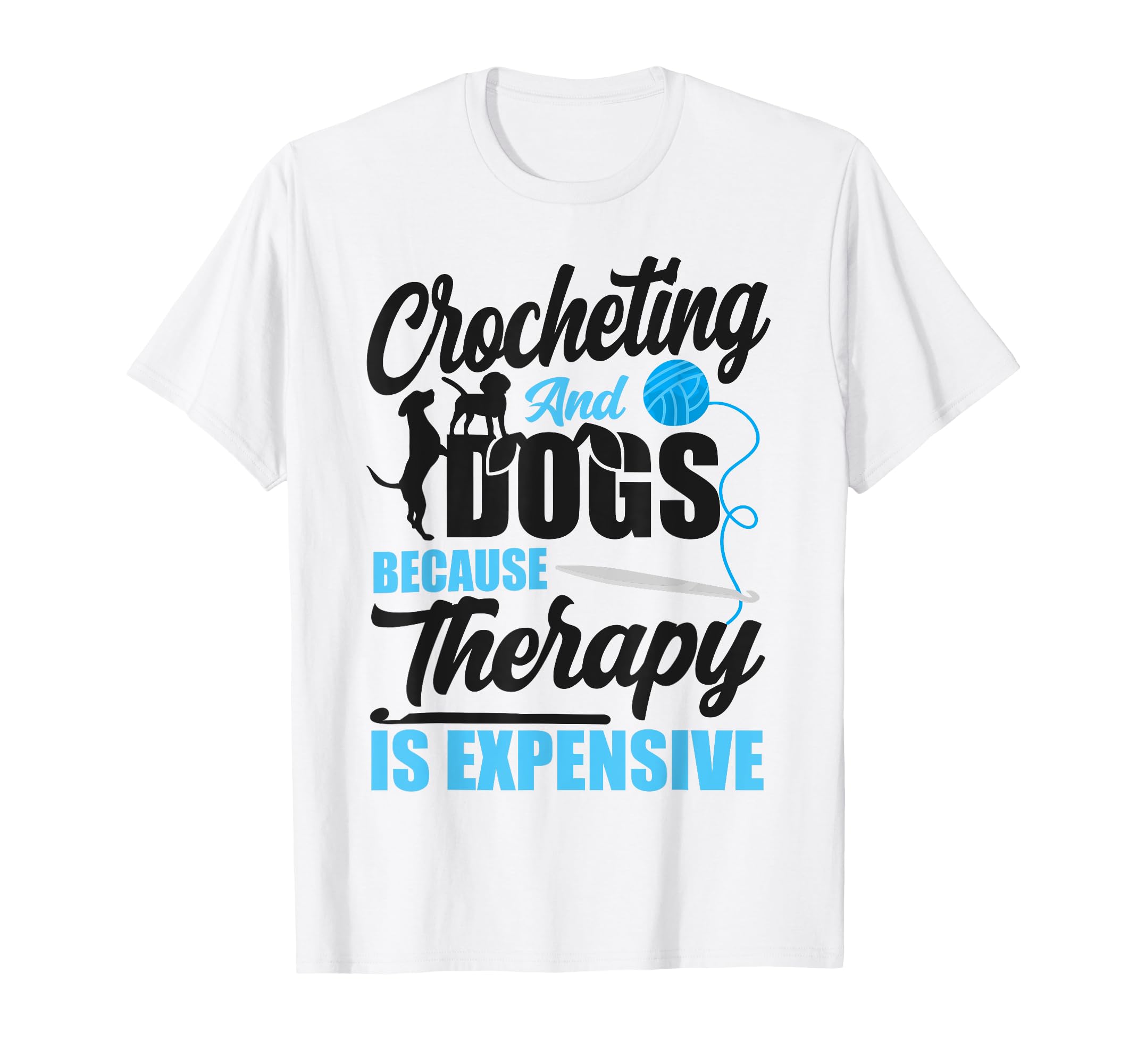 Crocheting Dog Crocheting And Dogs T-Shirt - Minimalist Print Men Women - T-Shirt, Sweatshirt, Hoodie