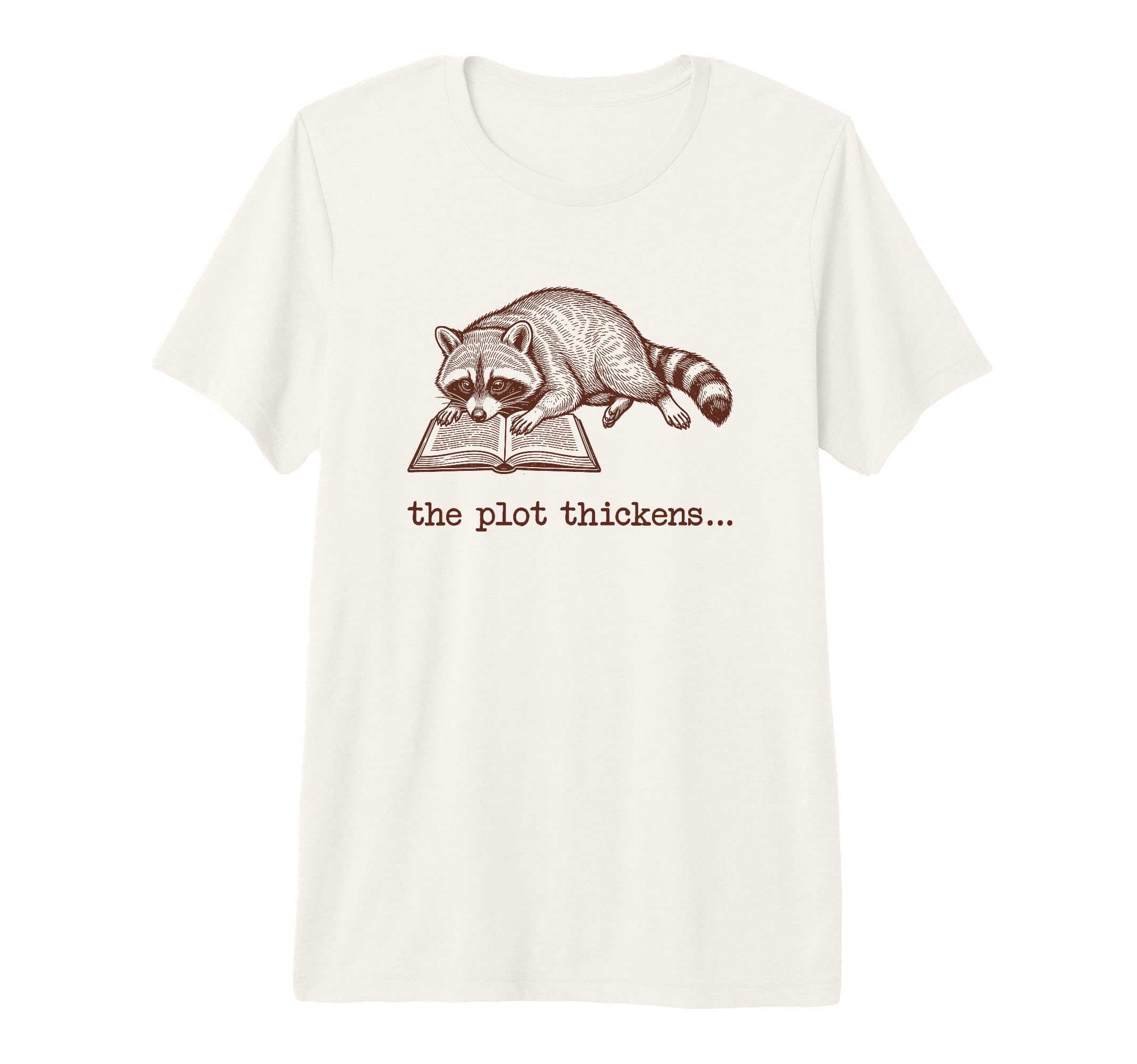 Bookish Raccoon Reading Fiction Novel T-Shirt - Fun Novelty Design Unisex - T-Shirt, Sweatshirt, Hoodie