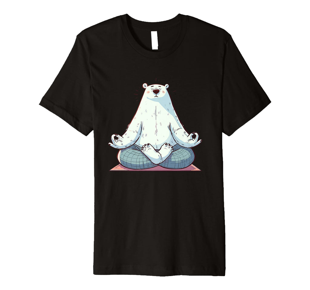 Meditation Polar Bear Yoga Pose T-Shirt - Fun Novelty Design for Adults - T-Shirt, Sweatshirt, Hoodie