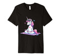 Meditation Unicorn Yoga Pose Relaxing Animal T-Shirt - Graphic Print Unisex - T-Shirt, Sweatshirt, Hoodie