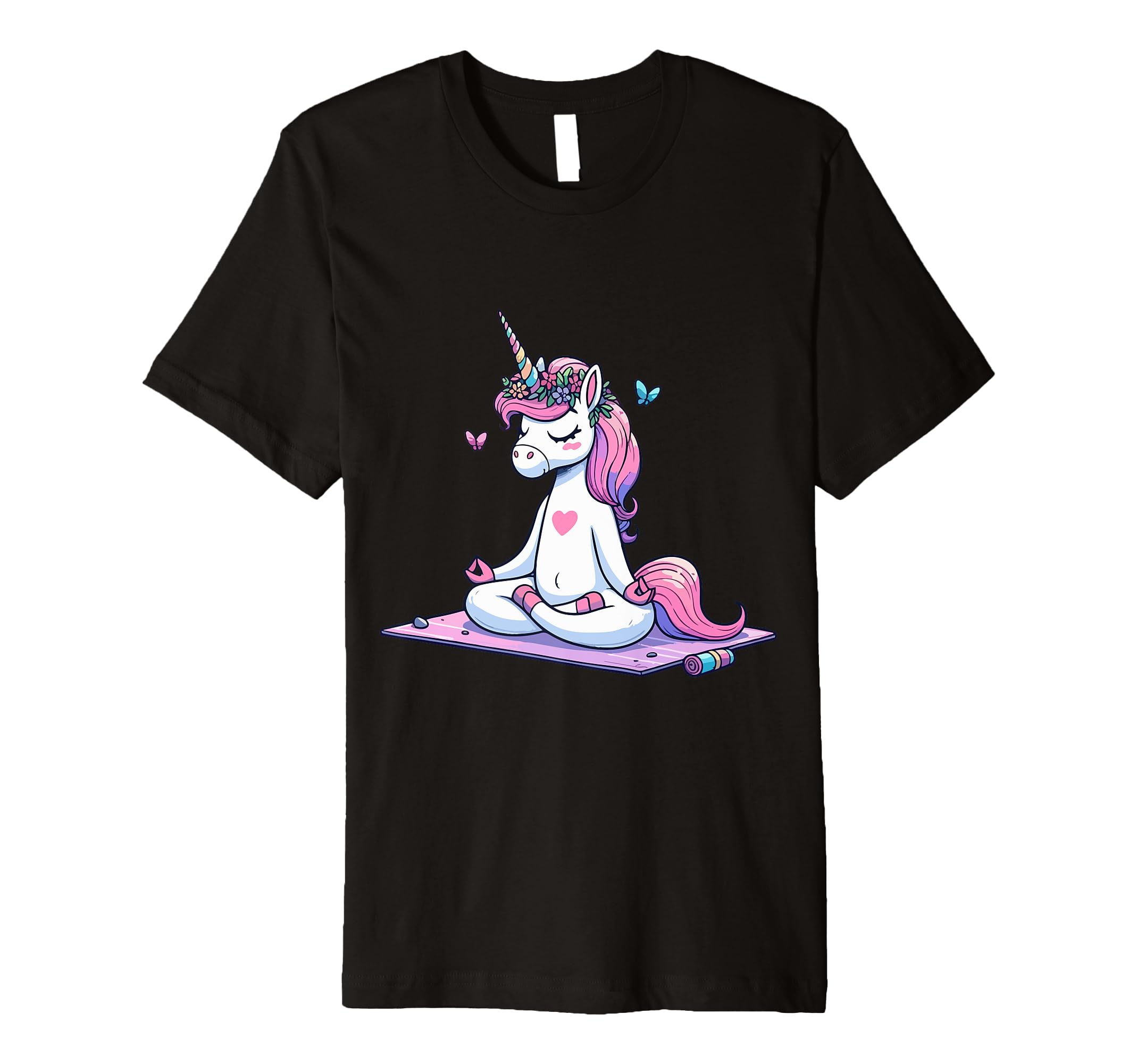 Meditation Unicorn Yoga Pose Relaxing Animal T-Shirt - Graphic Print Unisex - T-Shirt, Sweatshirt, Hoodie