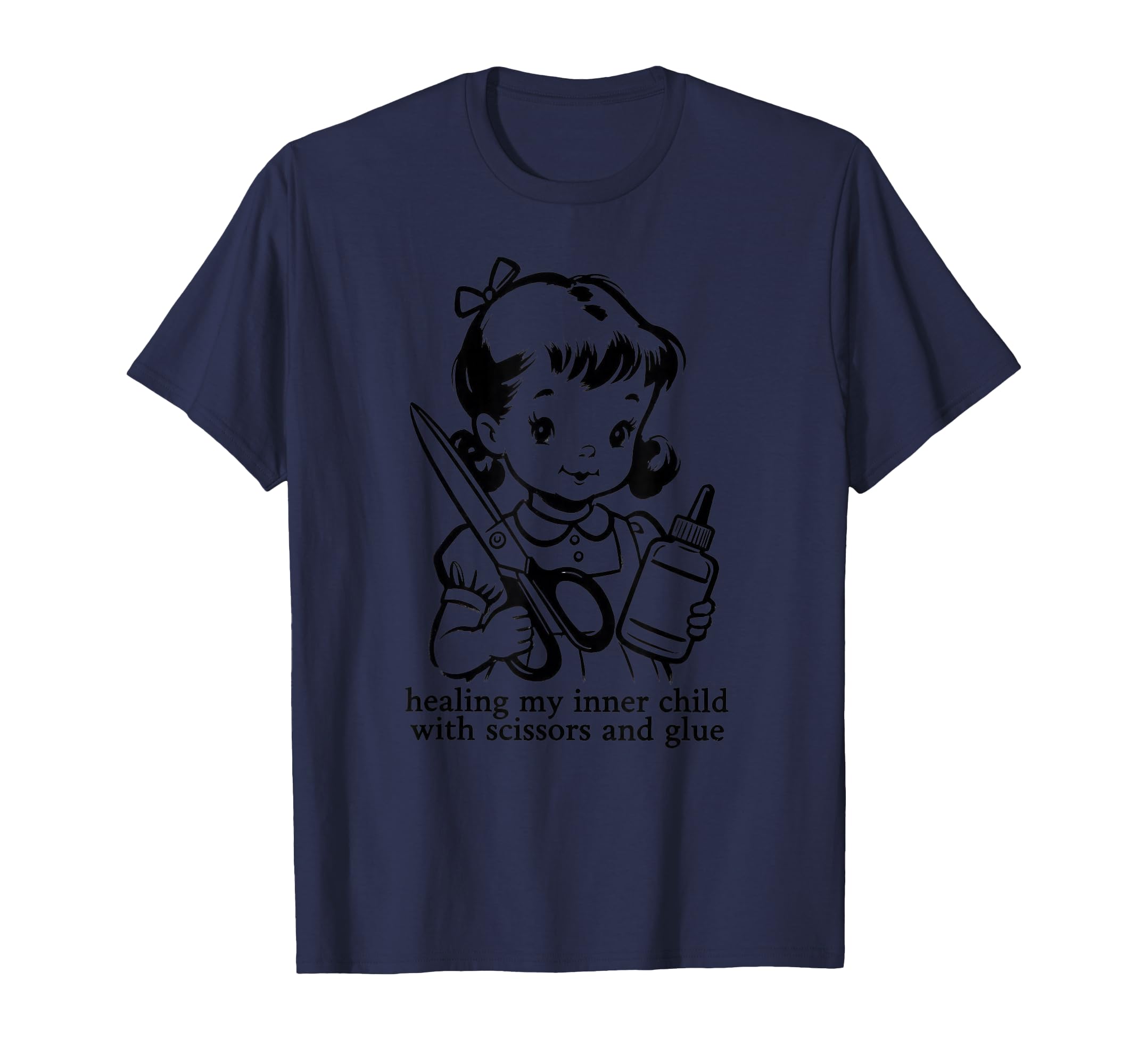 Healing Inner Child Scissors Glue T-Shirt - Graphic Print Men Women - T-Shirt, Sweatshirt, Hoodie