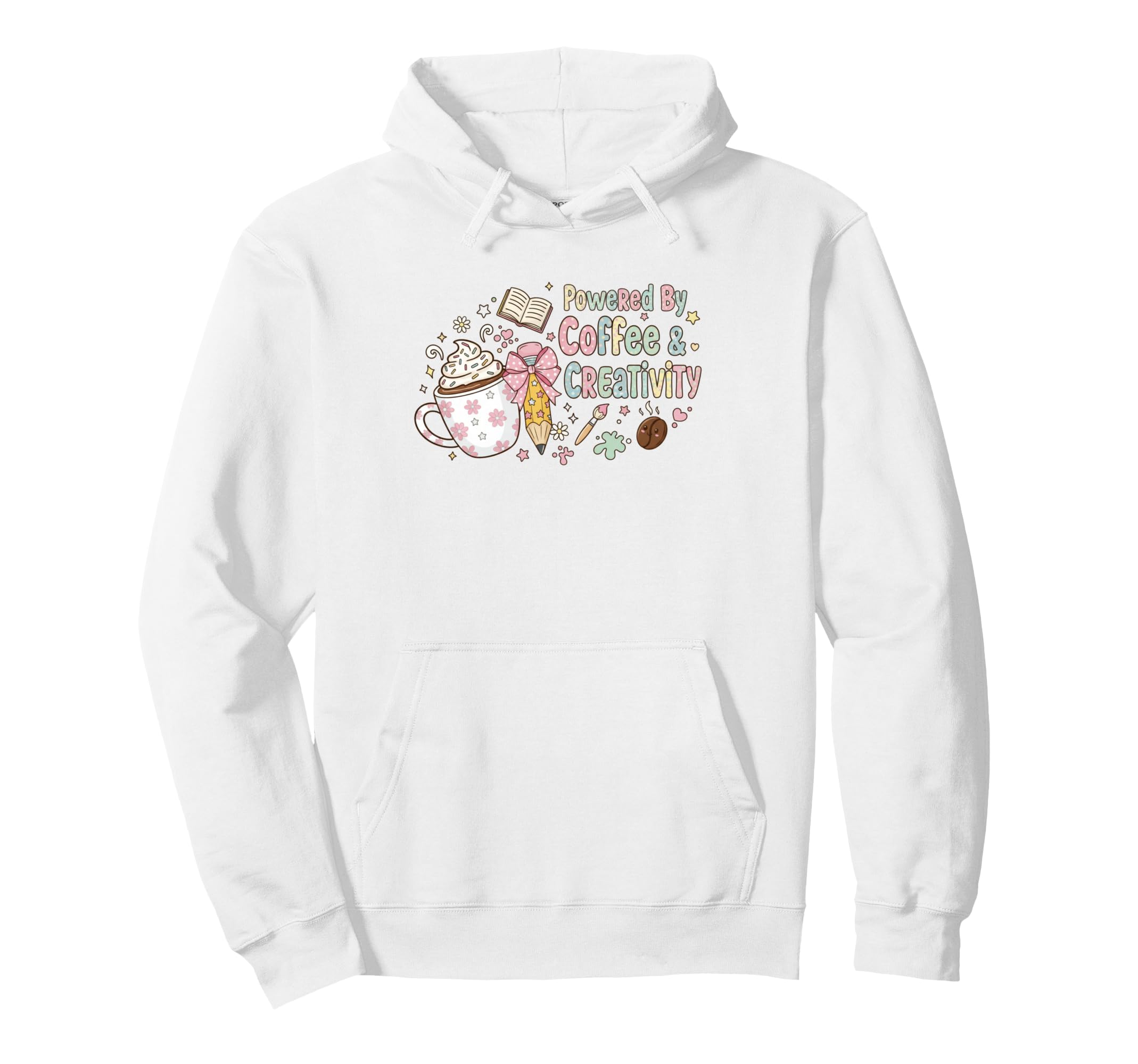 Powered Coffee Creativity Artist Hoodie - Trendy Graphic Men Women - T-Shirt, Sweatshirt, Hoodie