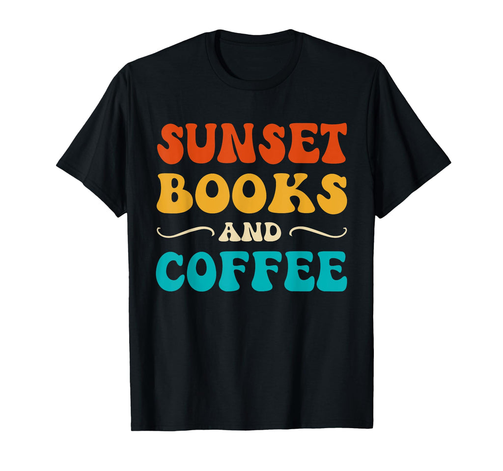 Groovy Funny Sunset Books And T-Shirt - Fun Novelty Design Men Women - T-Shirt, Sweatshirt, Hoodie