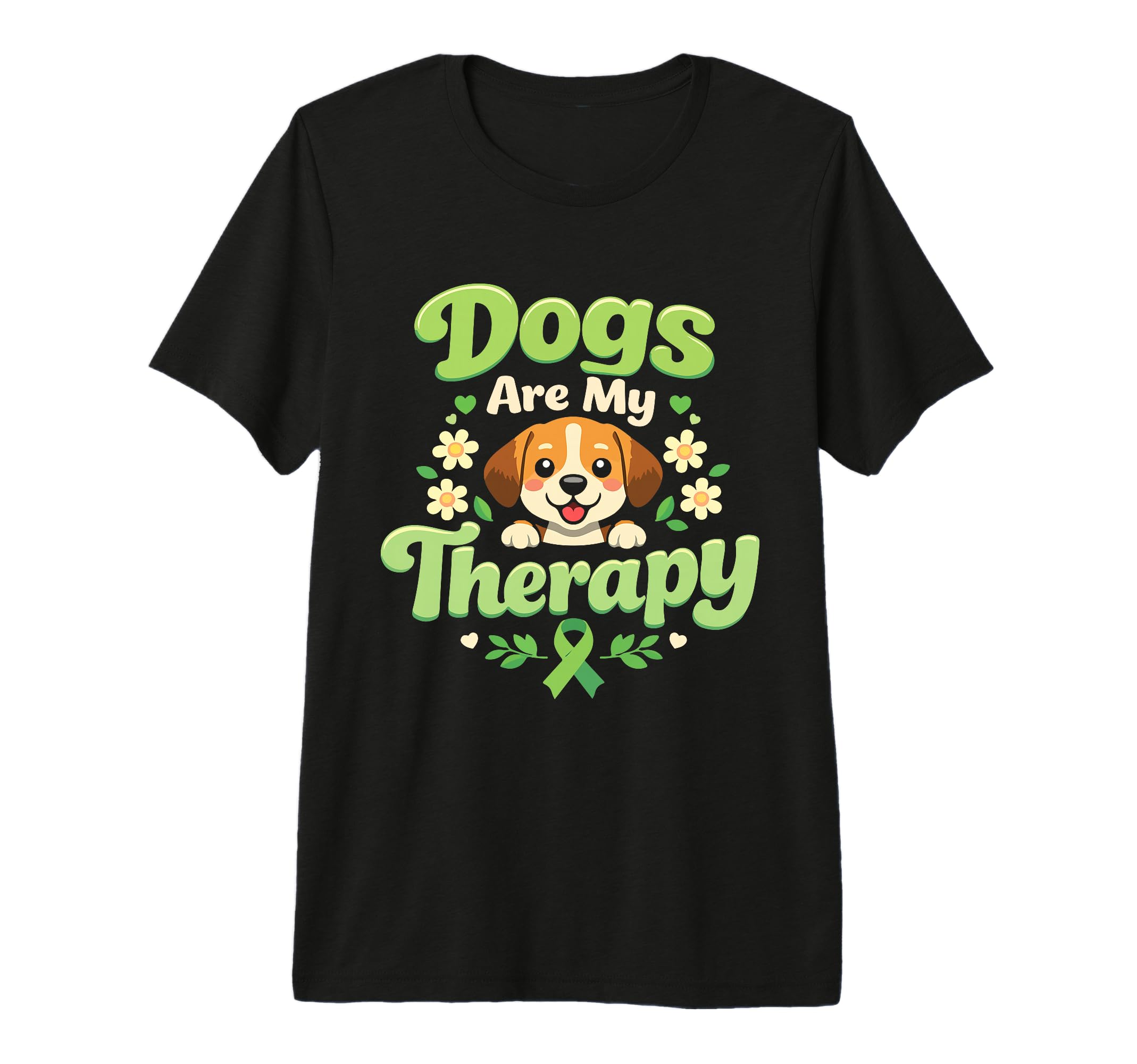 Dogs Are My Therapy Mental Health T-Shirt - Minimalist Print for Adults - T-Shirt, Sweatshirt, Hoodie