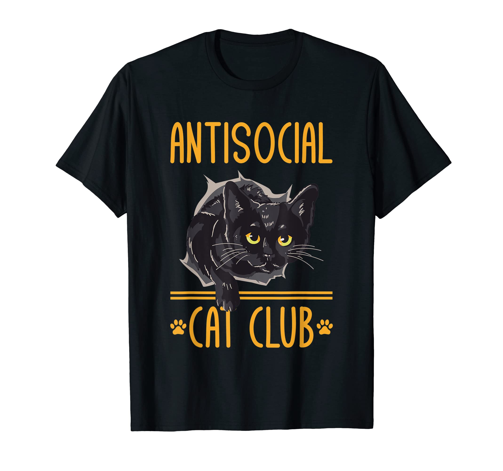 Antisocial Cat Club Introvert Cat T-Shirt - Fun Novelty Design Unisex - T-Shirt, Sweatshirt, Hoodie