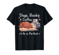 Dog Mom Dad Dogs Books Coffee Mens T-Shirt - Graphic Print for Adults - T-Shirt, Sweatshirt, Hoodie