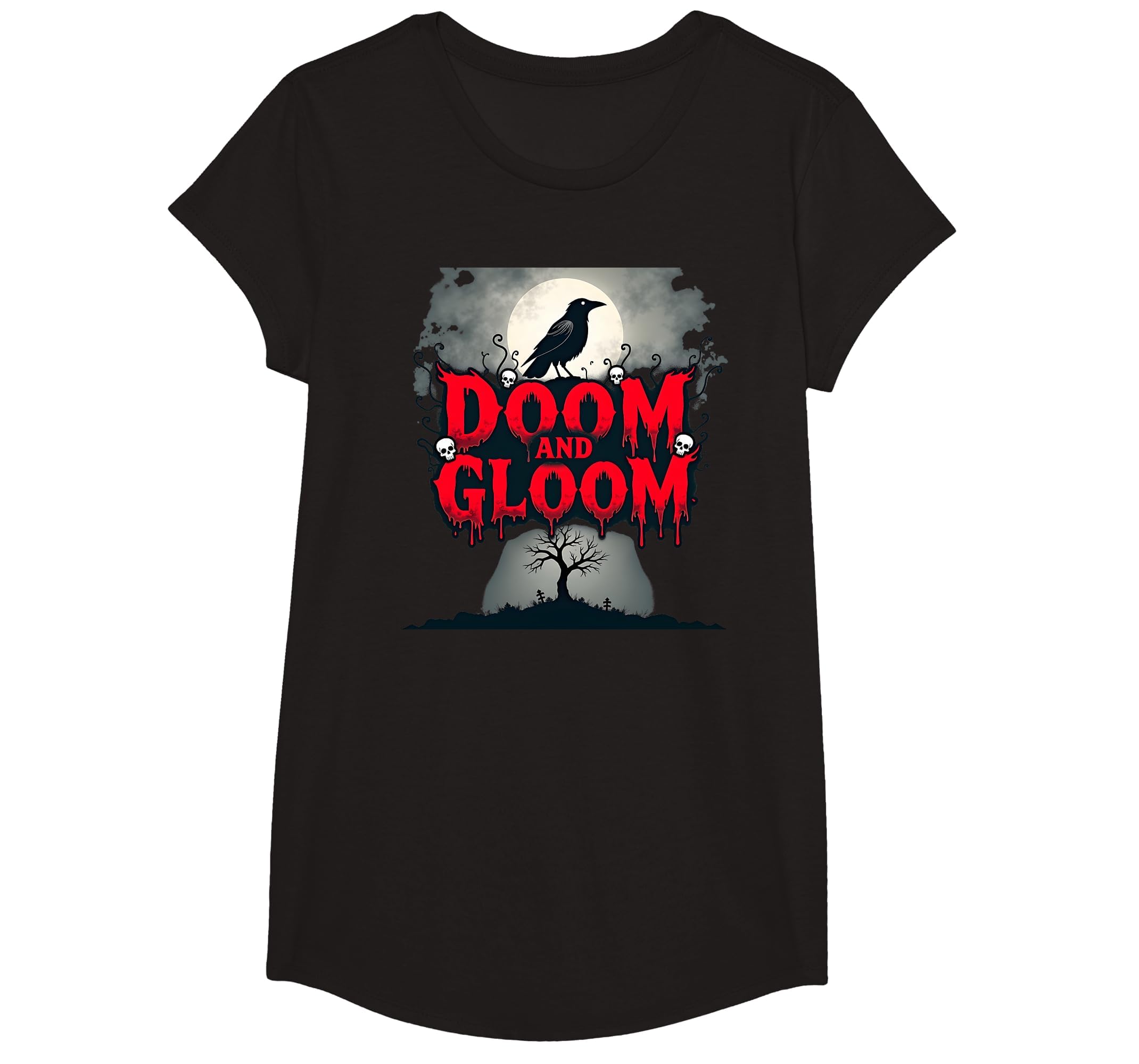 Bad Omens Doom And Gloom Gothic Raven T-Shirt - Custom Art Print Men Women - T-Shirt, Sweatshirt, Hoodie