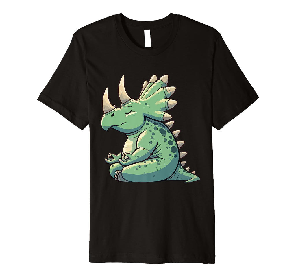 Meditation Triceratops Yoga Pose Relaxing T-Shirt - Graphic Print Unisex - T-Shirt, Sweatshirt, Hoodie
