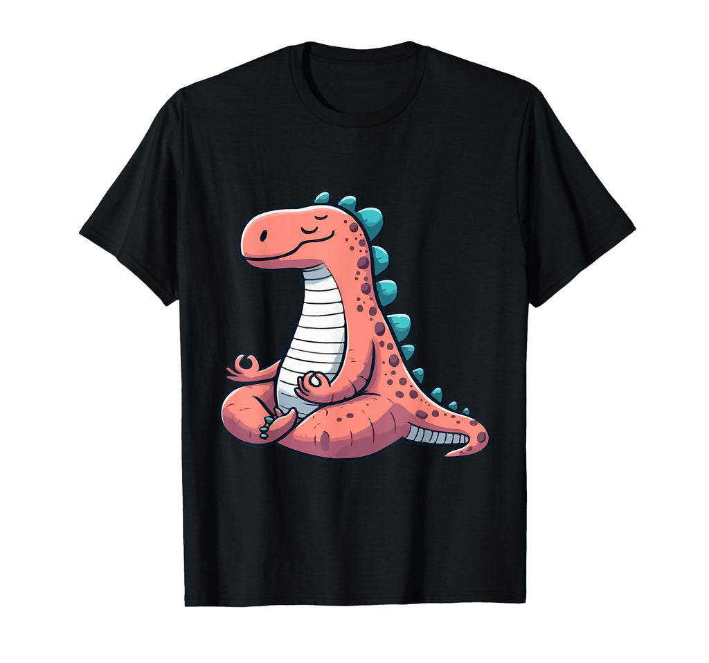 Meditation Dinosaur Yoga Pose T-Shirt - Custom Art Print Men Women - T-Shirt, Sweatshirt, Hoodie
