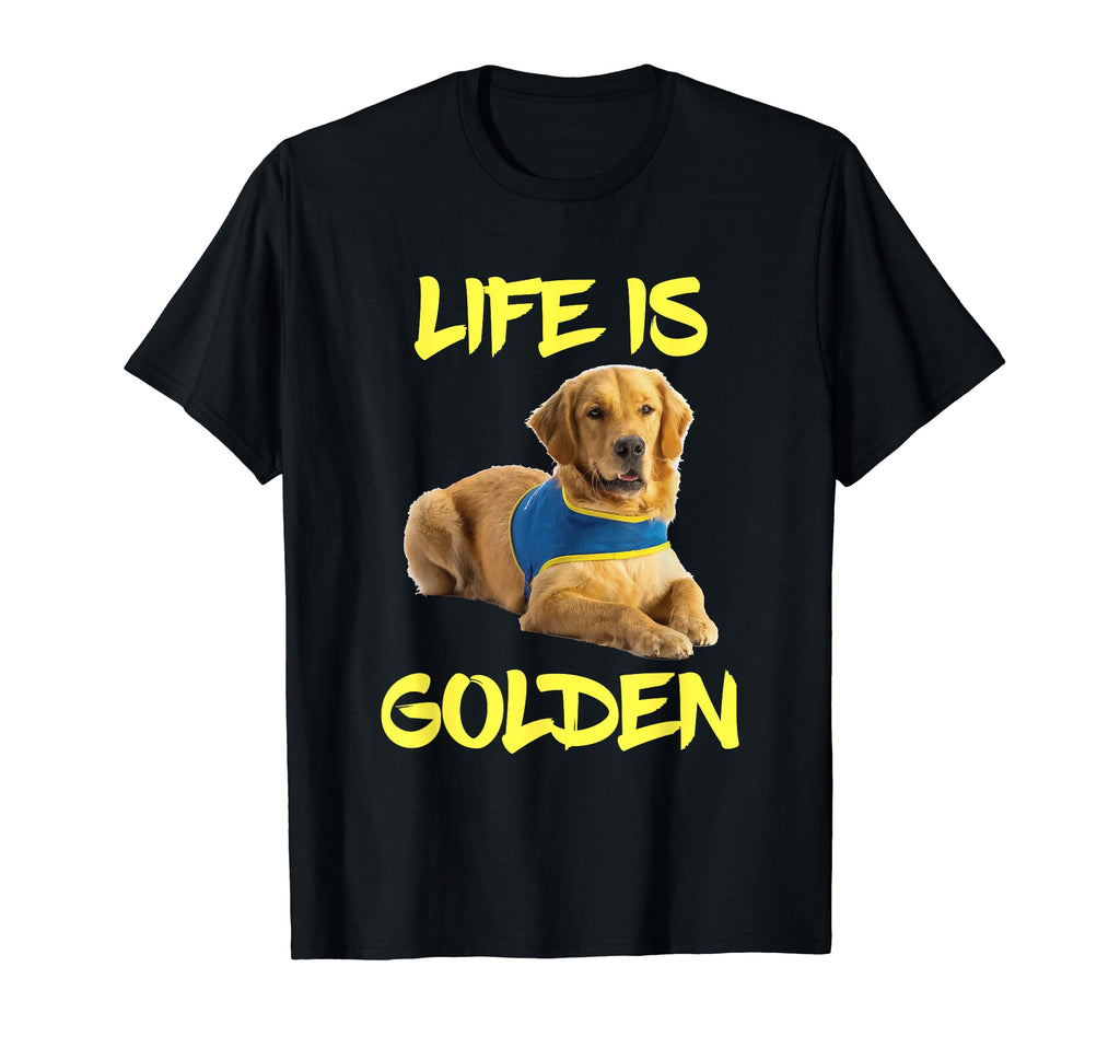 Life Is Golden Retriever Therapy T-Shirt - Casual Everyday Wear Men Women - T-Shirt, Sweatshirt, Hoodie