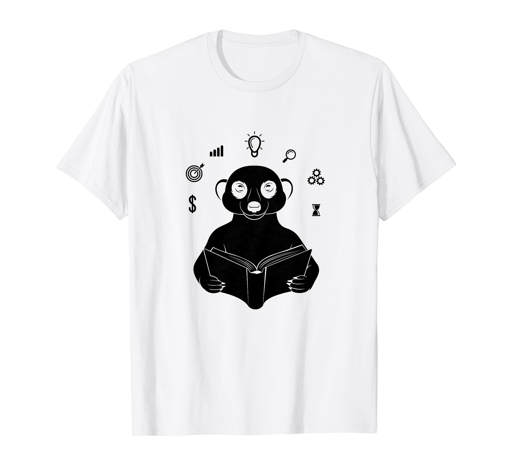 Meerkat Book Reading Study Literature T-Shirt - Trendy Graphic for Adults - T-Shirt, Sweatshirt, Hoodie