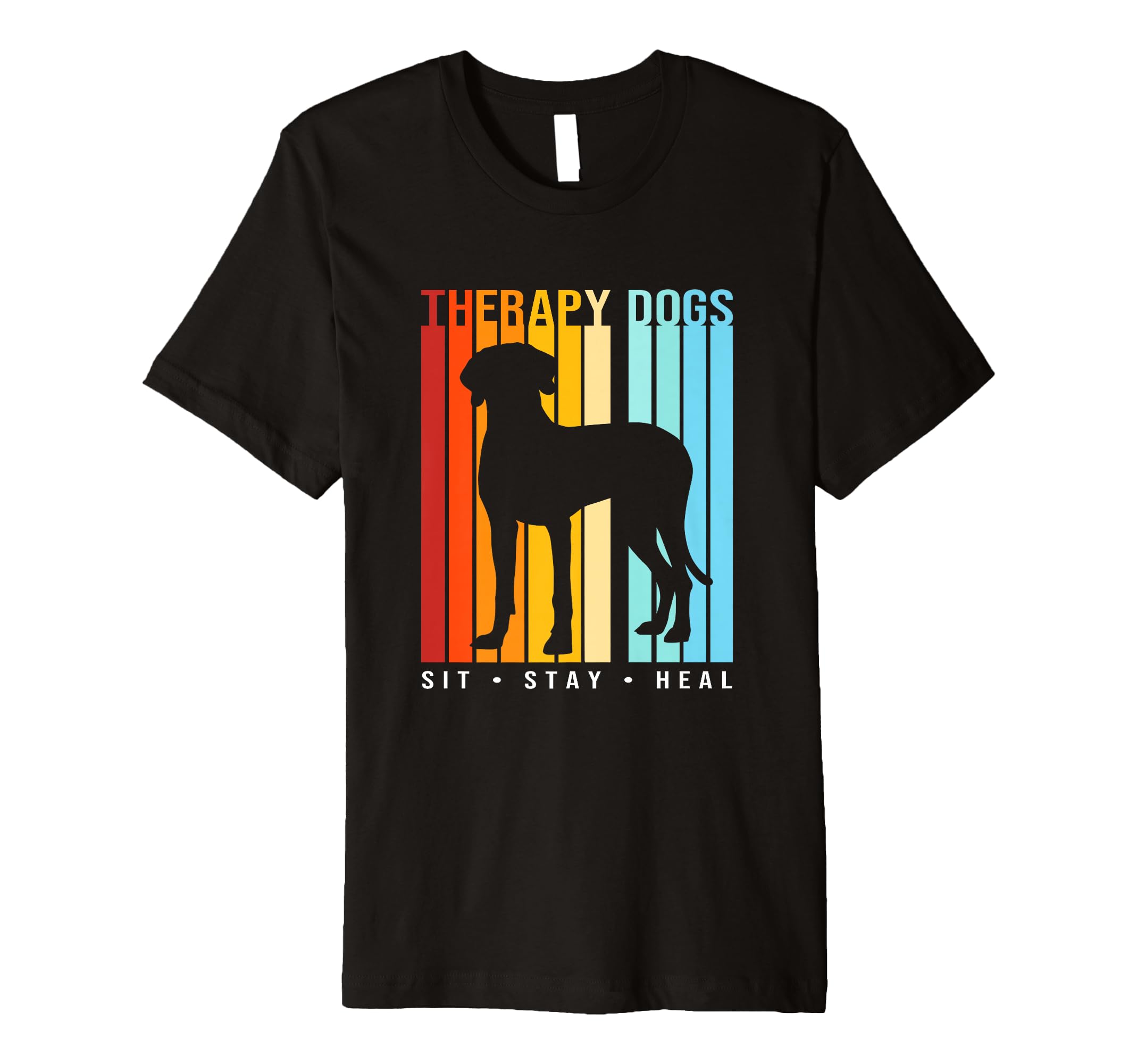 Therapy Dogs Sit Stay Heal Dog Silhouette T-Shirt - Graphic Print Unisex - T-Shirt, Sweatshirt, Hoodie