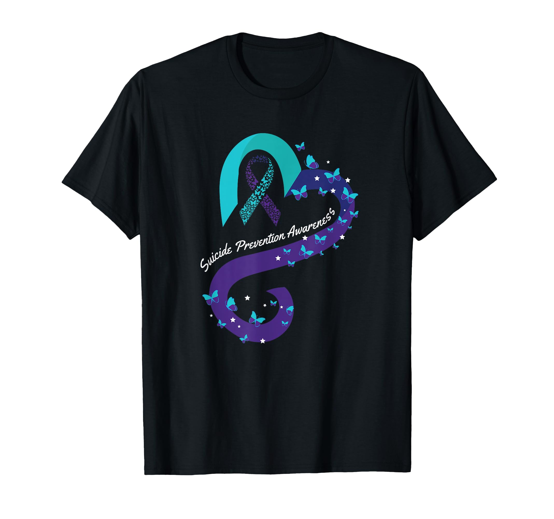 Ribbon Heart Butterfly Suicide T-Shirt - Casual Everyday Wear for Adults - T-Shirt, Sweatshirt, Hoodie